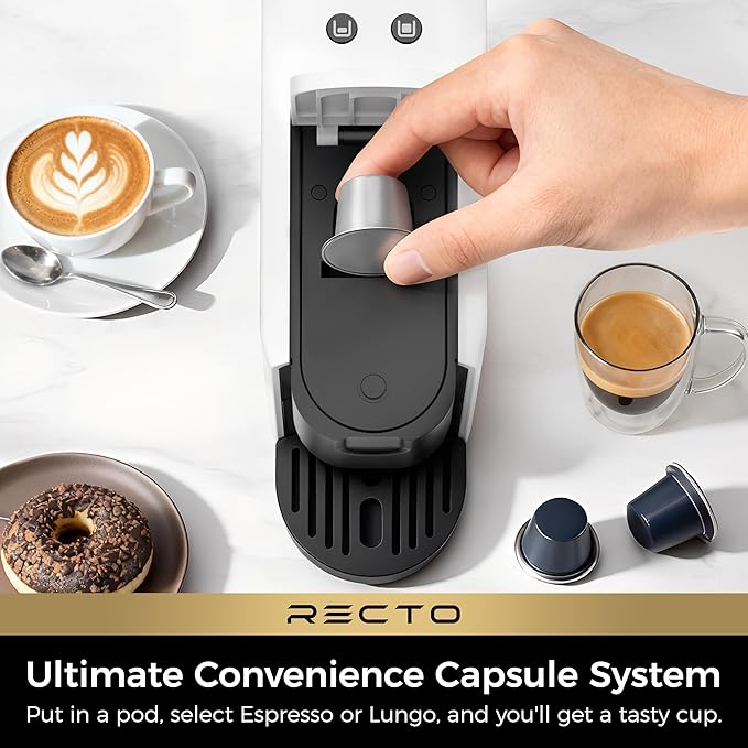 Top-down view of the water reservoir and control buttons on the RectoCafé machine.